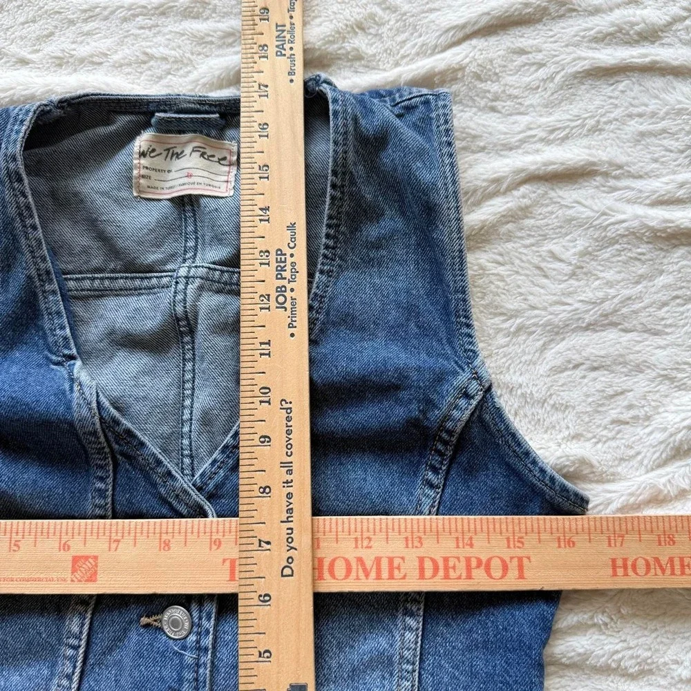 Free People We The Free Women's XS Tate Denim Vest Dark Indigo